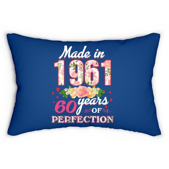 Discover Made In 1961 Design 60 Years Old 60th Birthday Lumbar Pillow