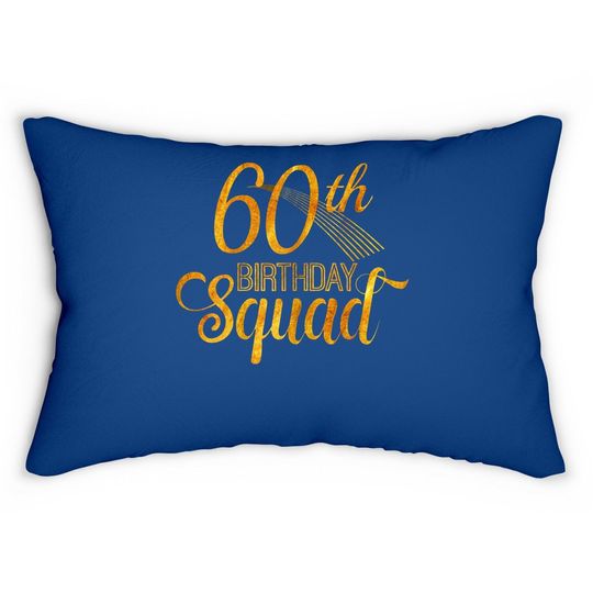 Discover 60th Birthday Squad Party Bday Yellow Gold Lumbar Pillow