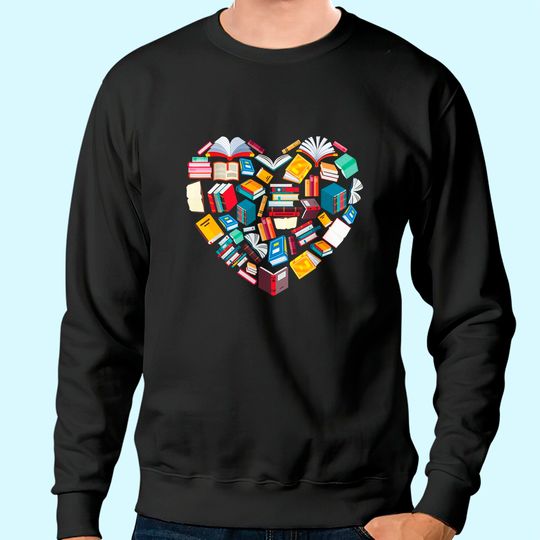 Discover Book Lover Heart Shape reading club Librarian Library gifts Sweatshirt