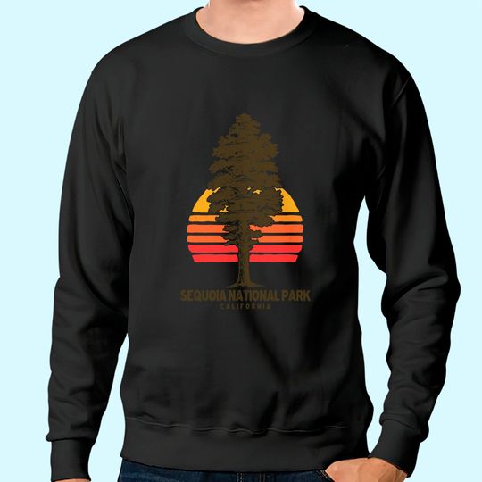 Discover Sequoia National Park Retro Tree Minimalist Graphic Sweatshirt