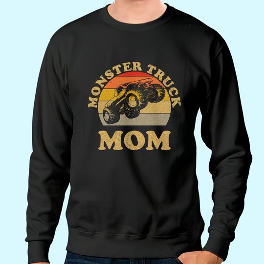 Discover Monster Truck Mom Retro Vintage Monster Truck Sweatshirt Sweatshirt