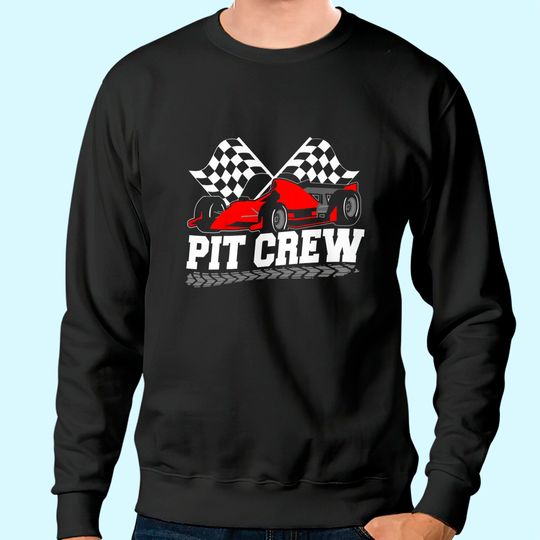 Discover Pit Crew Car Racing Checkered Flag Racing Party Sweatshirt