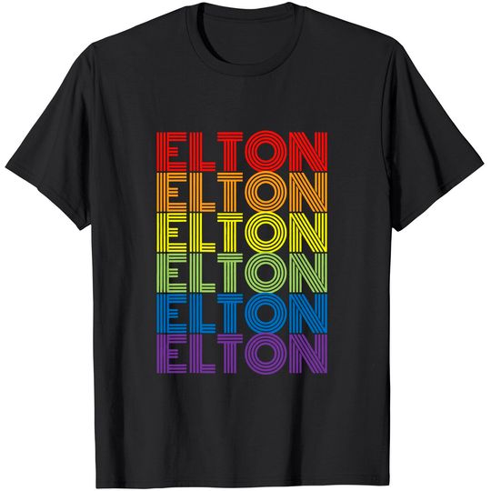 Discover Retro Style Elton Rainbow T-Shirt