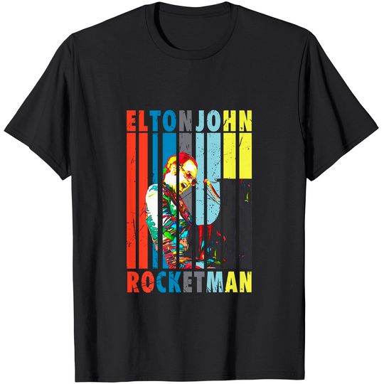 Discover Vintage Elton Art John Country Musician Play Piano Rocketman Premium T-Shirt
