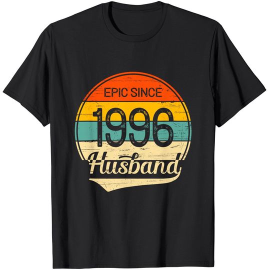 Discover Mens 25th Wedding Anniversary Gift Him Epic Husband Since 1996 T-Shirt