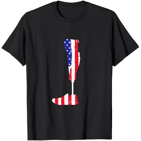 Discover American Flag Prosthetic Leg Patriotic Amputee Shirt