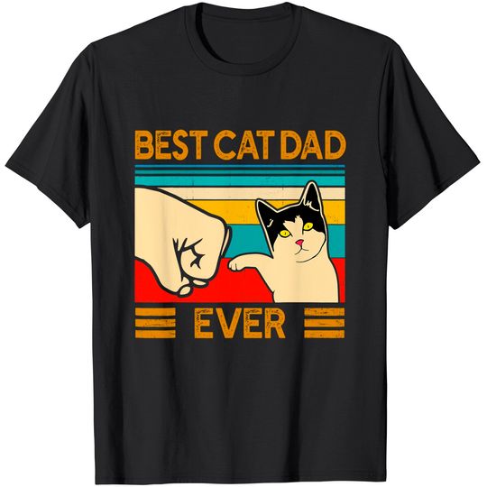 Discover Best Cat Dad Ever T-Shirt Funny Cat Daddy Father Day Gift T-Shirt