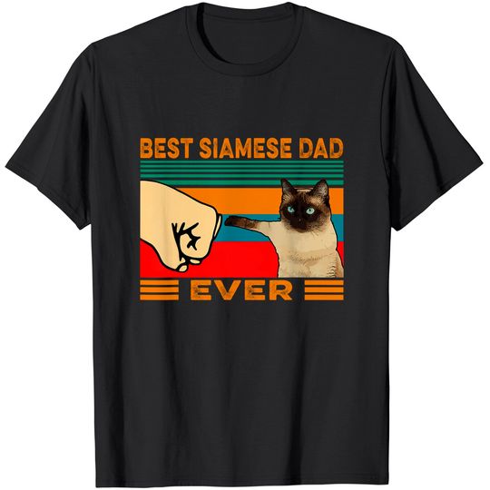 Discover Vintage Best Siamese Cat Dad Ever T-Shirt