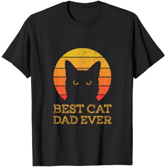 Discover Best Cat Dad Ever Vintage Funny Cat Daddy Fathers Day T-Shirt