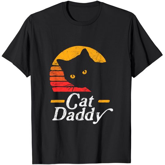 Discover Cat Daddy Vintage Eighties Style Cat Retro Distressed T-Shirt