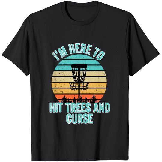 Discover Disc Golf Shirt Funny Hit Trees and Curse Retro Disc Golf Gi T-Shirt