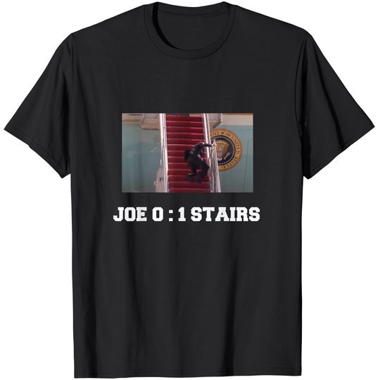 Discover Joe Biden Falling Down Stairs Joe Vs Stairs Funny Political T-Shirt