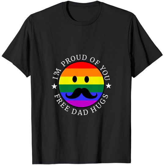 Discover Free Dad Hugs LGBT Gay Pride T-Shirt