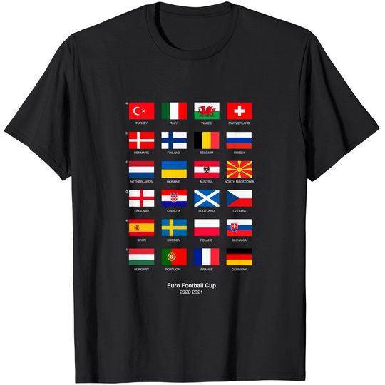 Discover Euro 2021 Men's T Shirt Teams Flags Football Cup