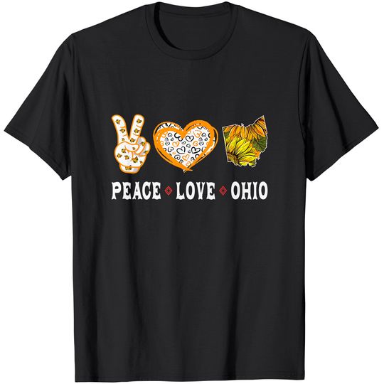 Discover Peace love Ohio State Souvenirs Sunflower T-Shirt