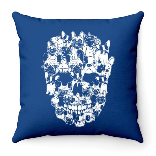 Discover Funny Halloween Costume Skull French Bulldog Dog Lover Gift Throw Pillow