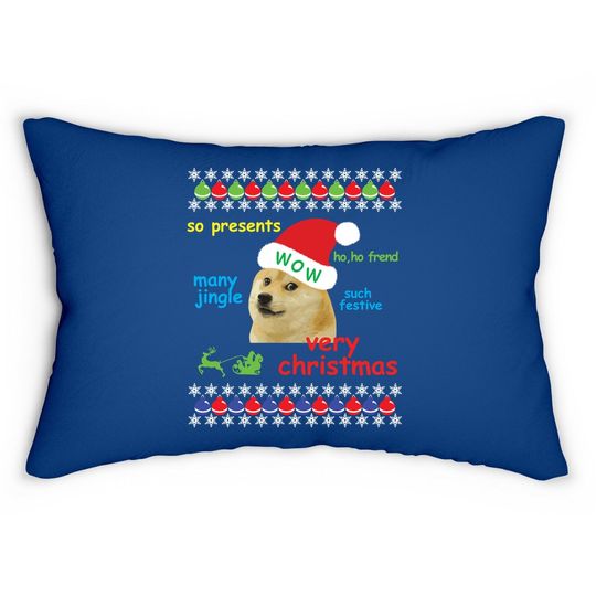 Discover Christmas Doge Lumbar Pillow