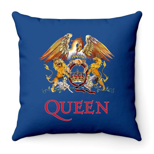 Discover Queen Classic Crest Rock Band Throw Pillow