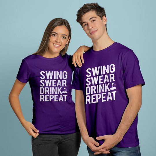 Discover Swing Swear Drink Repeat Funny Golf Tank Top