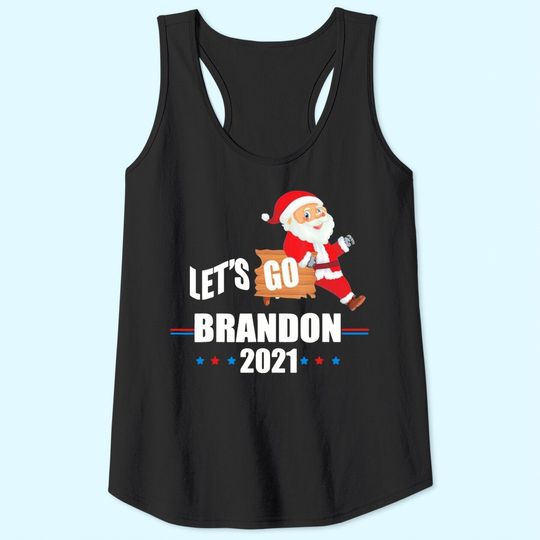 Discover Happy Christmas Santa Let’s Go Brandon 2021 Tank Tops