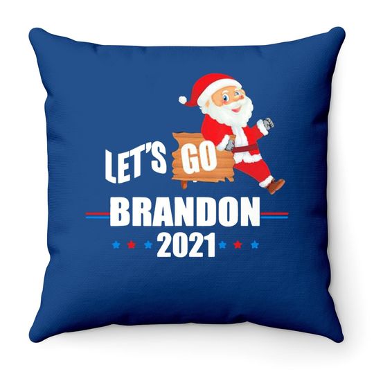 Discover Happy Christmas Santa Let’s Go Brandon 2021 Throw Pillows