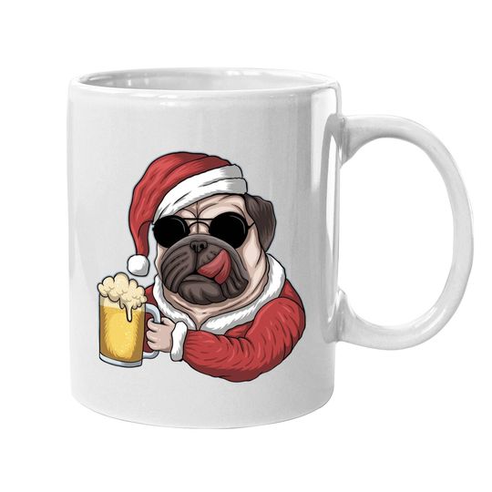 Discover Dog Beer Wearing A Santa Christmas Mugs