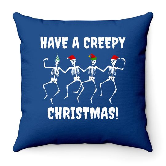 Discover Have A Creepy Skeleton Cartoon Christmas Throw Pillows