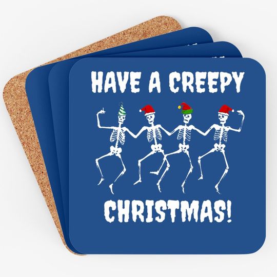 Discover Have A Creepy Skeleton Cartoon Christmas Coasters