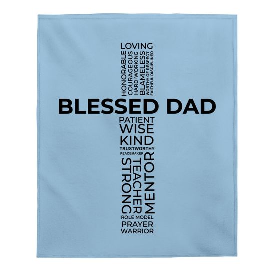 Discover Christian Blessed Dad Cross Father's Day Baby Blanket