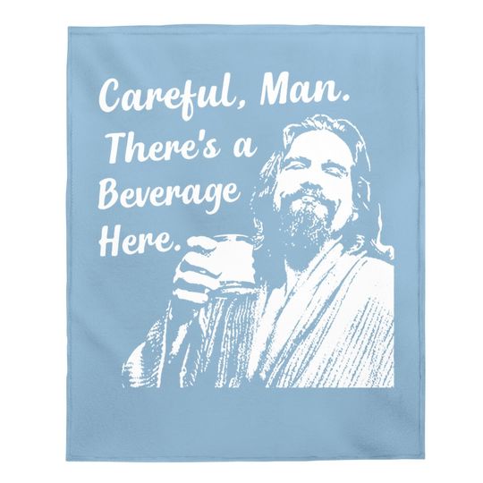 Discover Big Lebowski Baby Blanket Funny Movie Quote Baby Blanket Vintage 90s The Dude Abides Careful Man There's A Beverage Here