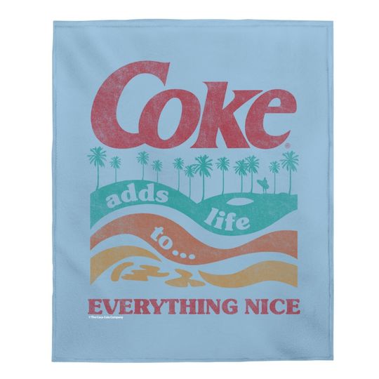 Discover Retro Coke Adds Life Surf And Sun Graphic Baby Blanket