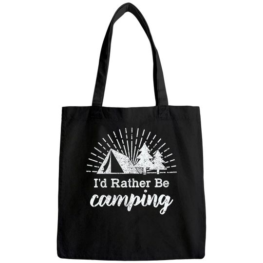 Discover Mens Id Rather Be Camping Tote Bag Funny Outdoor Adventure Hiking Tee for Guys