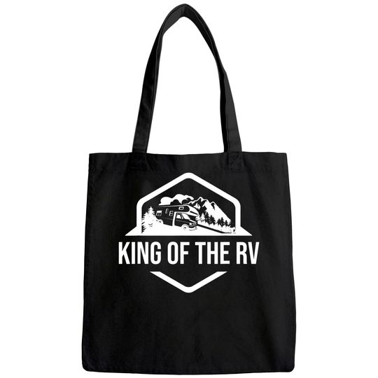 Discover Mens King of the RV Tote Bag Funny camping Tote Bag RV road trip gift