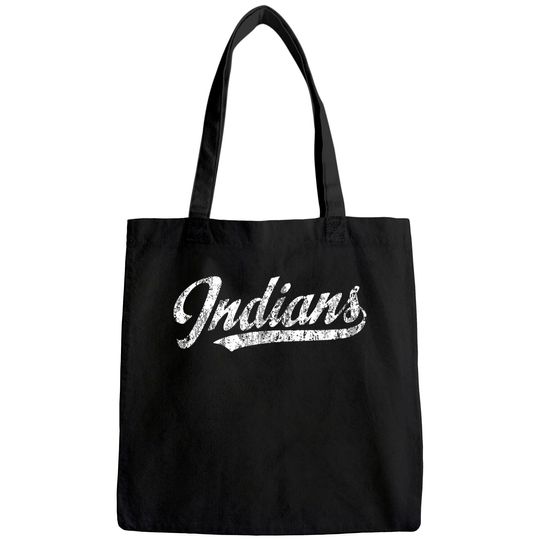 Discover Indians Mascot Tote Bag Vintage Sports Name Tee Design