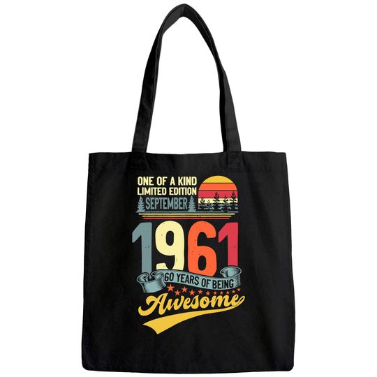 Discover 60th Birthday September 1961 60 Years Old 60th Bday Month Tote Bag