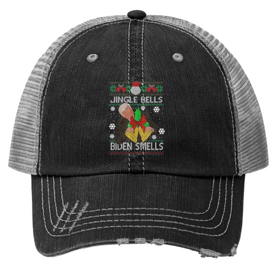Discover Santa Joe Biden Jingle Bells Trucker Hats
