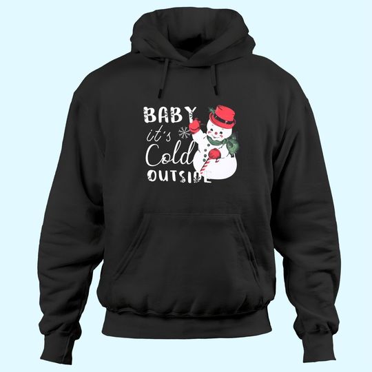 Discover Baby It's Cold Outside Christmas Plaid Splicing Snowman Hoodies