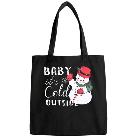 Discover Baby It's Cold Outside Christmas Plaid Splicing Snowman Bags