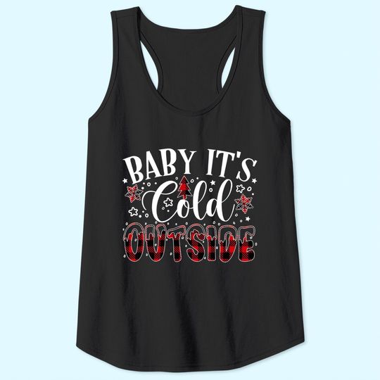 Discover Baby It's Cold Outside Christmas Plaid Tank Tops