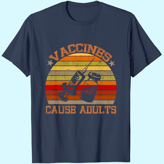 Discover Ultrabasic Men's Vintage T-Shirt Retro Vaccines Cause Adults - Funny Doctor Nurse Science Humor Tee Shirt