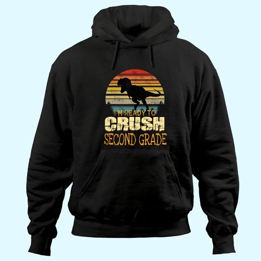 Discover Ready To Crush First Grade 1st Day Of School Dinosaur Boys Hoodie