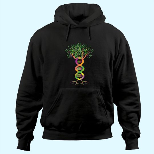 Discover Genetics Tree Of Life Hoodie Science DNA Biology Colors Hoodie