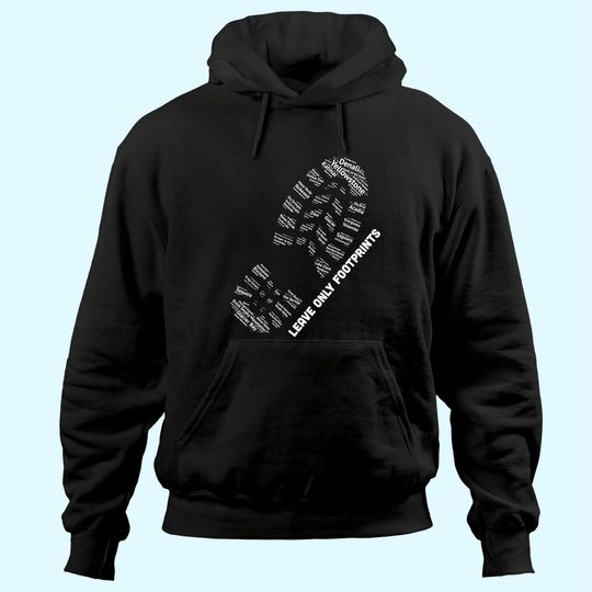 Discover National Parks Boot Print Hoodie Listing All National Parks