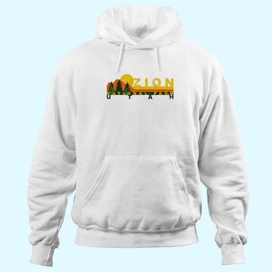 Discover Zion National Park Sunny Mountain Treeline Hoodie