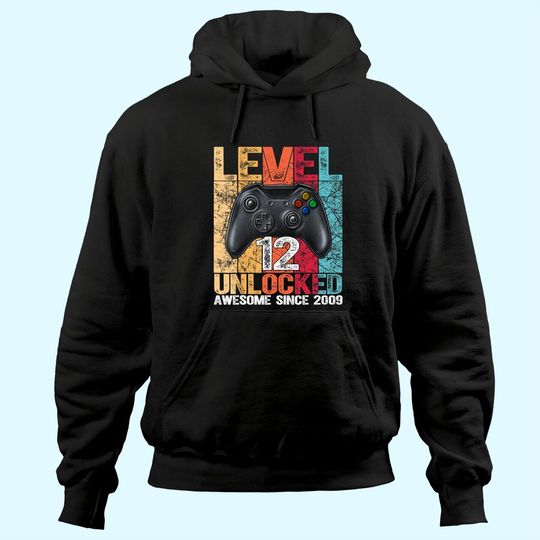 Discover Level 12 Unlocked Awesome Since 2009 12th Birthday Gaming Hoodie
