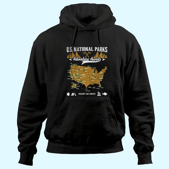 Discover US National Parks Adventure Awaits - Hiking & Camping Lover Hoodie