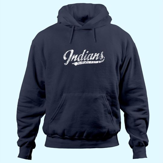 Discover Indians Mascot Hoodie Vintage Sports Name Tee Design
