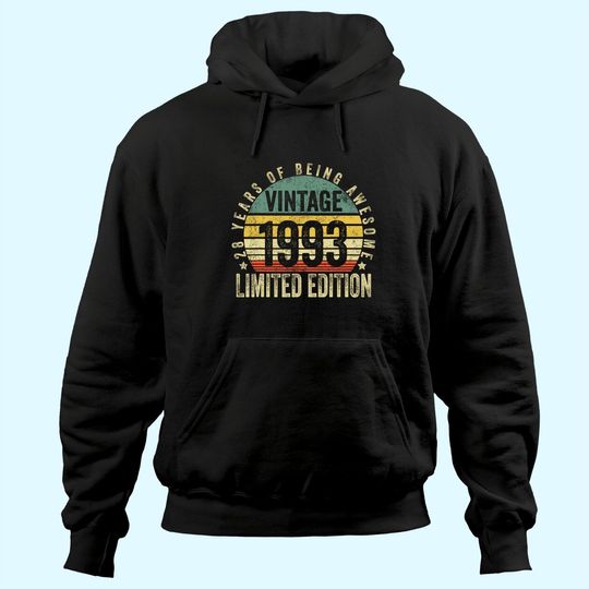 Discover 28 Year Old Gifts Vintage 1993 Limited Edition 28th Birthday Hoodie