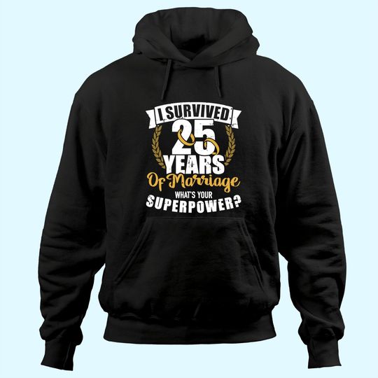 Discover 25 years of marriage superpower 25th wedding anniversary Hoodie