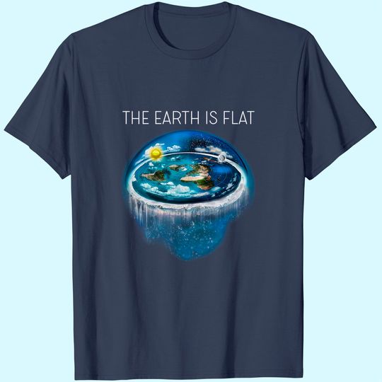 Discover Flat Earth Tshirt,Earth is Flat,Firmament, Sheol, NASA Conspiracy, New World FE1 Black